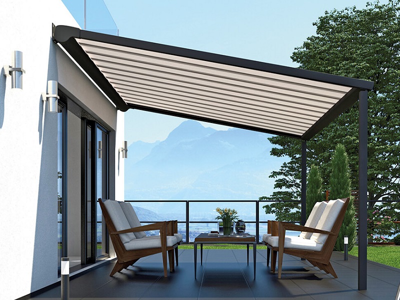 Compact Pergola Awnings - Waterside Home