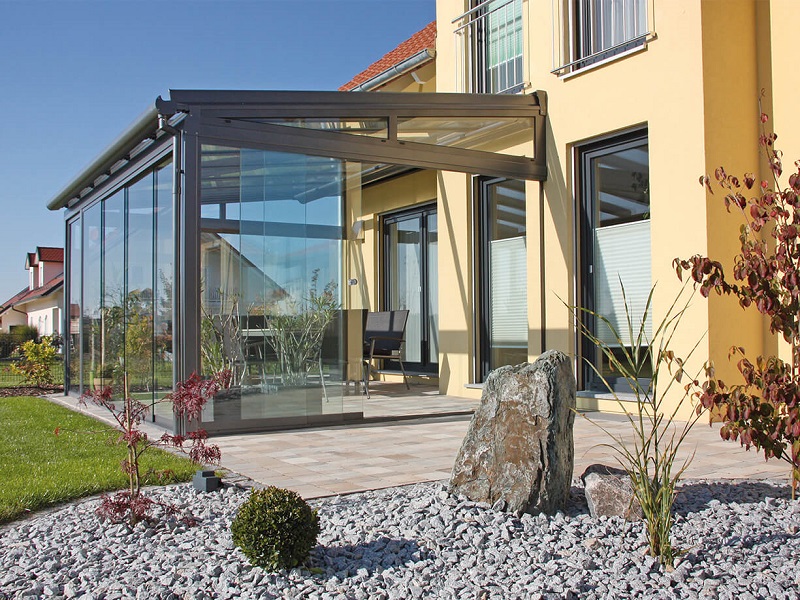 Glass conservatory awning - Waterside Home 