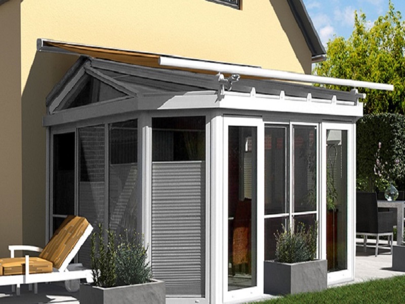 Over the roof conservatory awning - Waterside Home